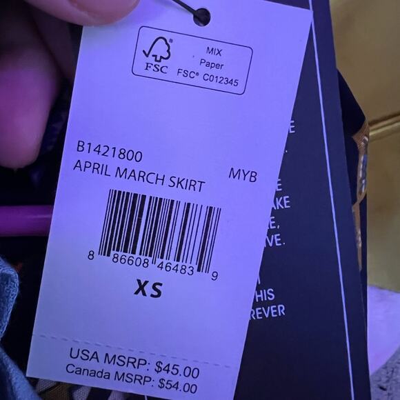 Volcom Sky Blue Mini Skirt with Dots - Picture 8 of 9